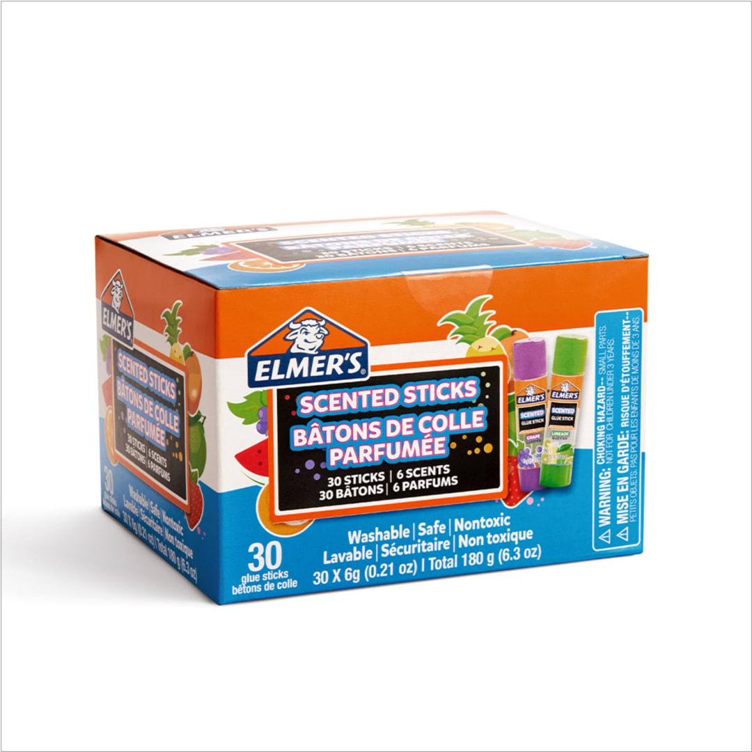 Elmer’s Scented Glue Sticks, Safe, Nontoxic School Glue, 30 Count (6g each)
