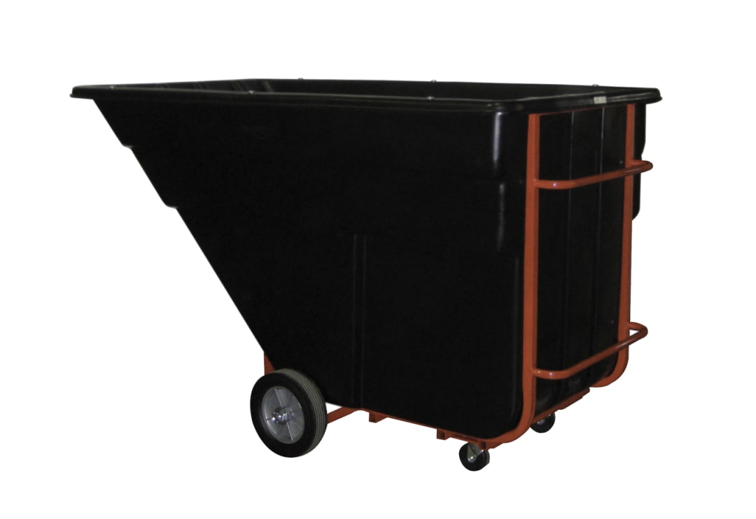BRUTE Tilt Dump Truck/Trash Cart/Garbage Collection/Recycling, 1.5 Cubic Yard, 1,200 lbs. Capacity, Black, Distribution Centers/Warehouse/Manufacturing/Construction (FG102500BLA)