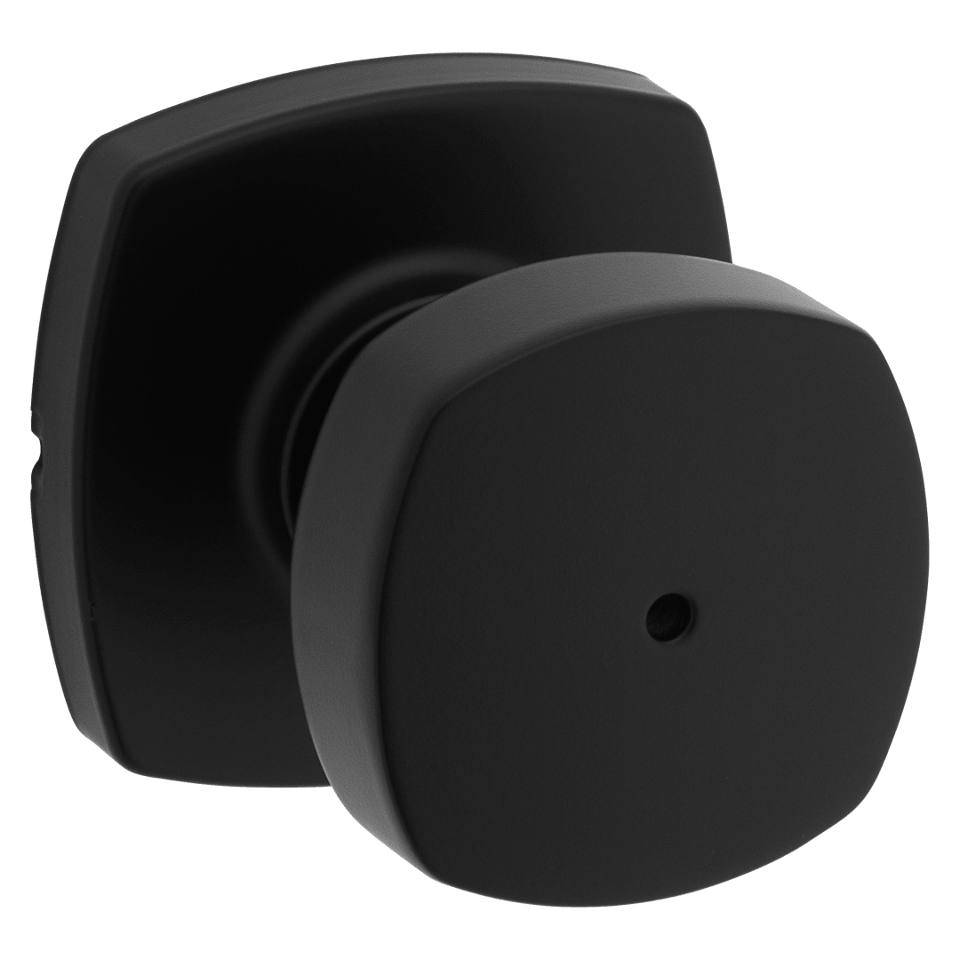 Arroyo Bed/Bath Knob w/ Soft Modern Rose in Matte Black