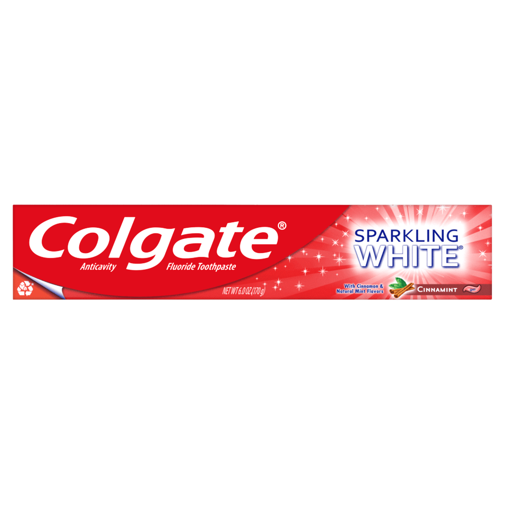 Colgate Sparkling White Whitening Toothpaste, Cinnamon - 6 ounce (6 Pack)