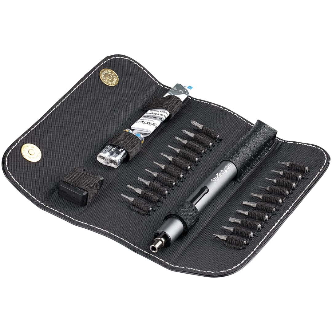 Precision Electric Screwdriver with 20 bits, Alkaline Batter