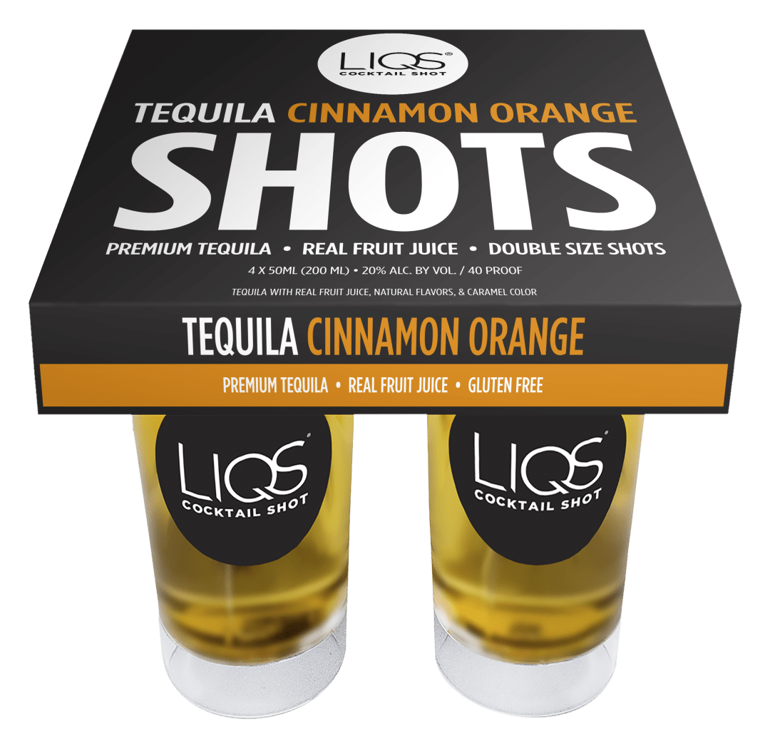 LIQS Cinnamon Orange Tequila Cocktail Shots 50ml 8 Pack