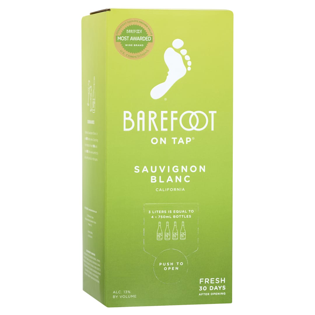 Barefoot Cellars On Tap Sauvignon Blanc White Wine 3L Box Wine