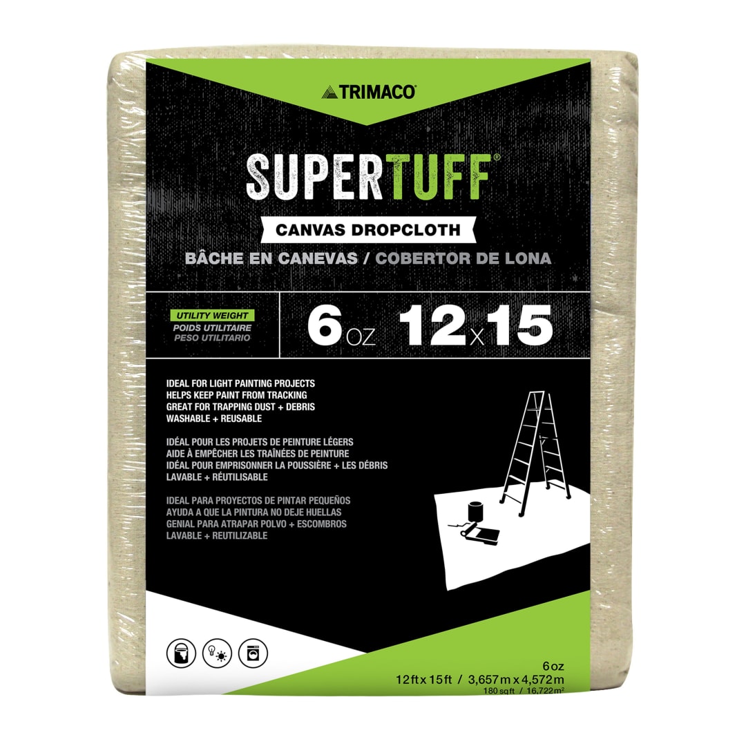 SuperTuff® Canvas Dropcloth, 6oz, 12'x15'