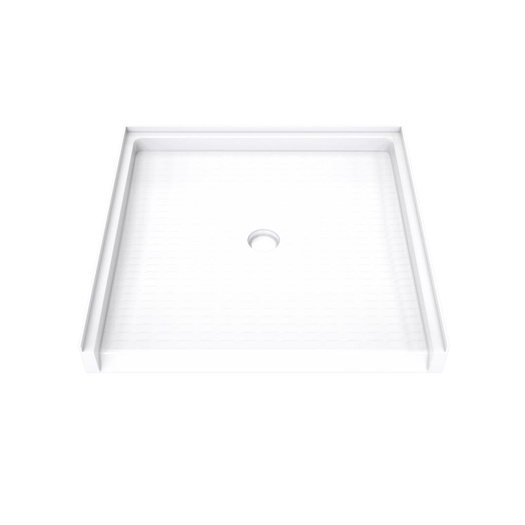 DreamLine DreamStone 37 inch D x 38 inch W x 3 3/4 inch H Center Drain Single Threshold Shower Base in White