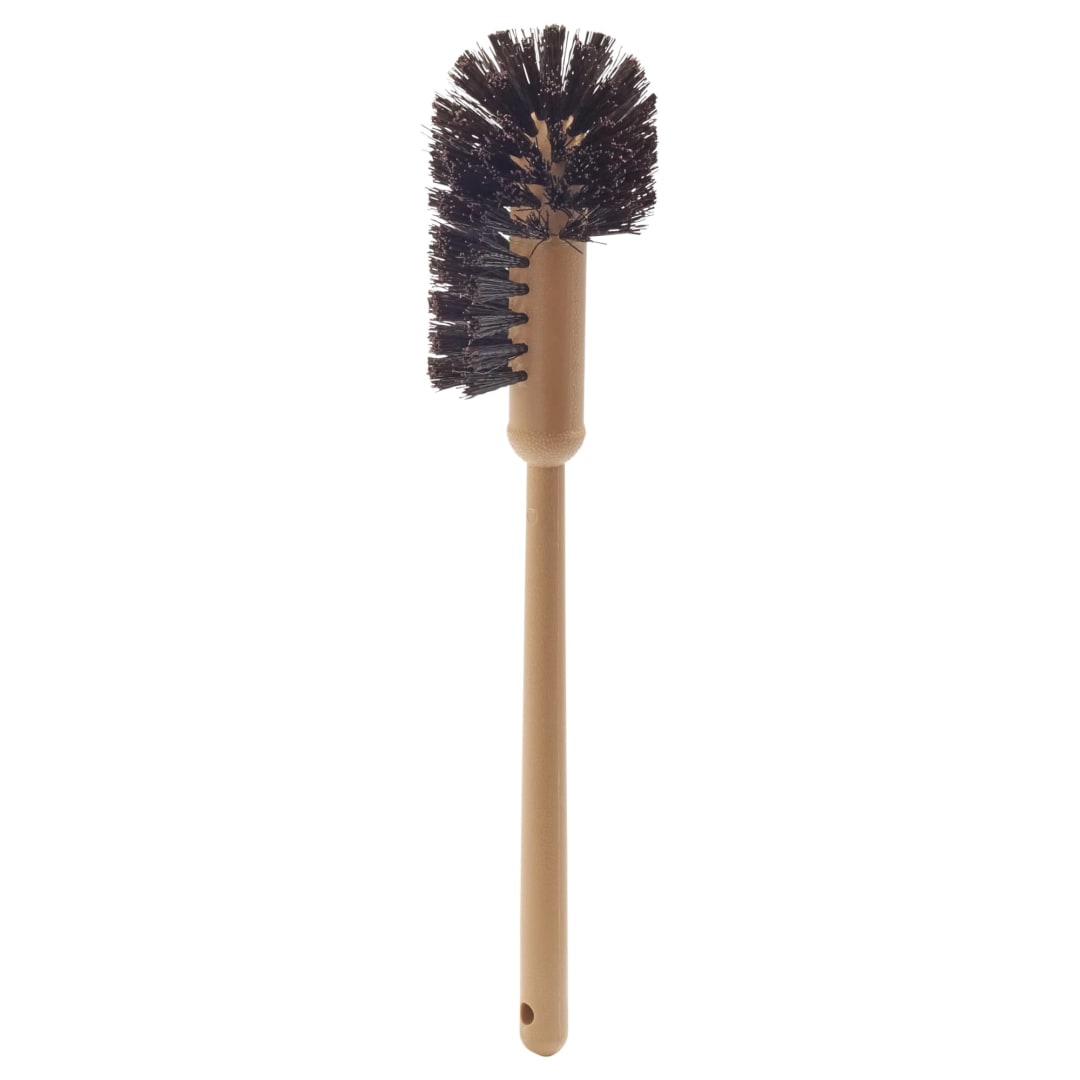 17" Toilet Bowl Brush, Plastic Handle, Polypropylene Fill, Brown