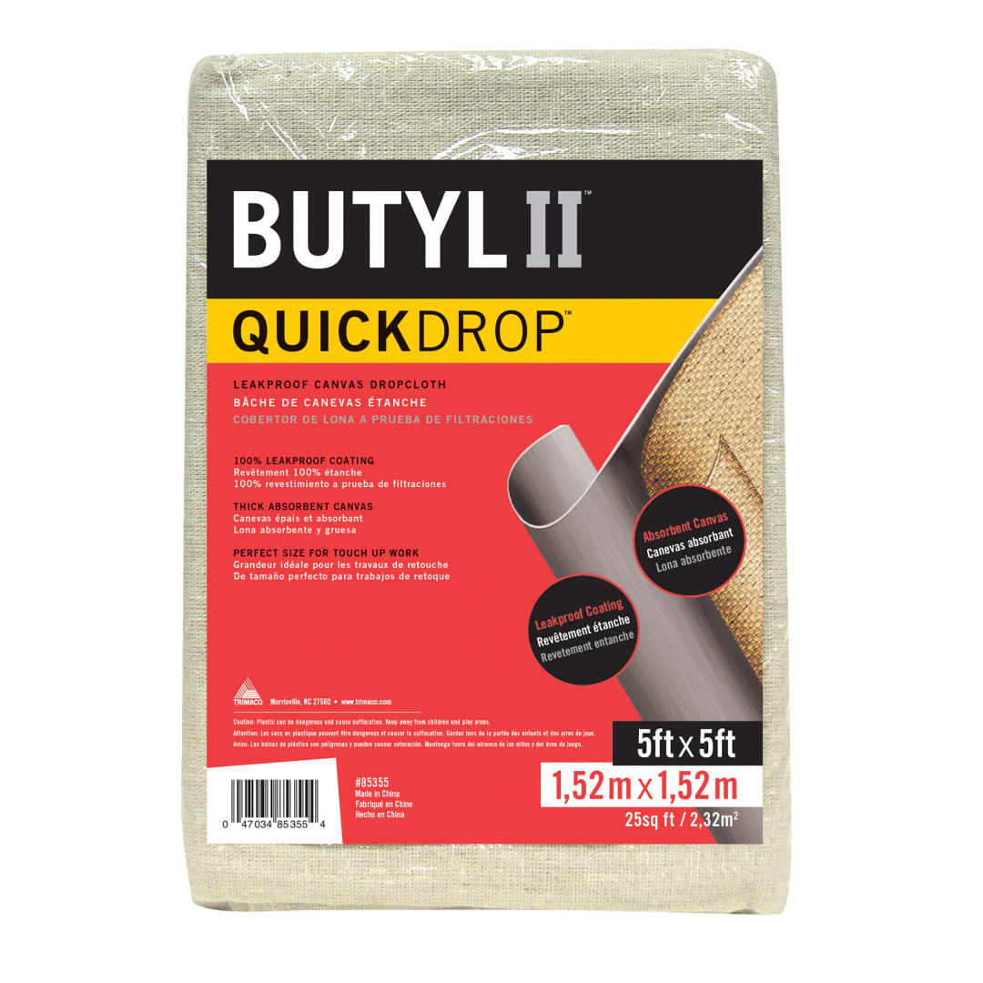 Trimaco Butyl II® QuickDrop™ Drop Cloth, 5'x5'