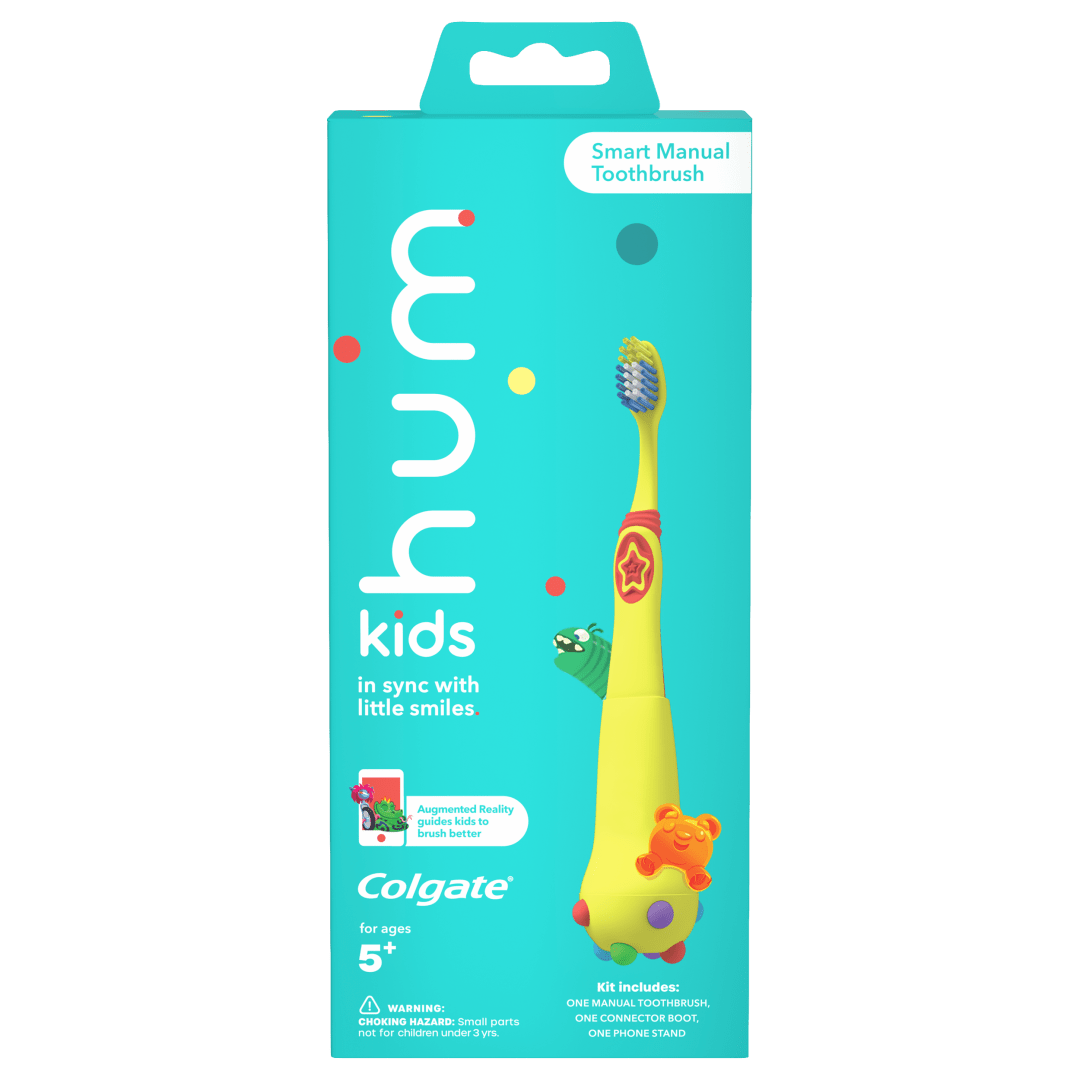 hum kids by Colgate Smart Manual Toothbrush Set, Yellow