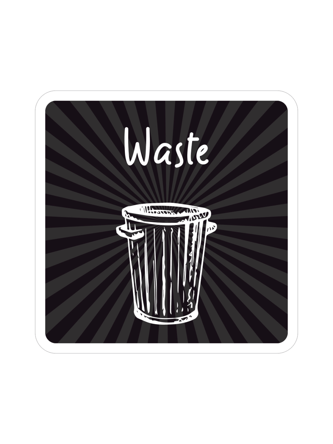 MOSAIC - Label - Waste - Black