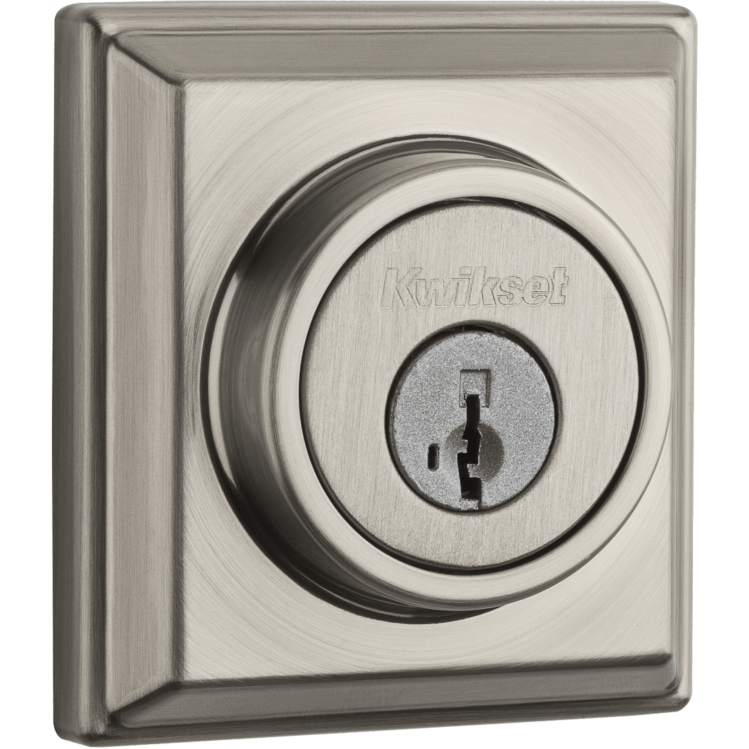 910 Signature Series Contemporary Deadbolt featuring SmartKey Security™ and Home Connect Technology in Satin Nickel