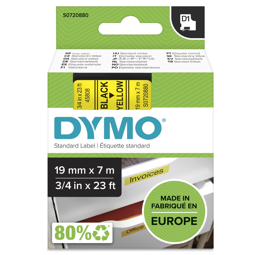 DY D1 19MMX7M BLK/YLW TAPE EU/ANZ