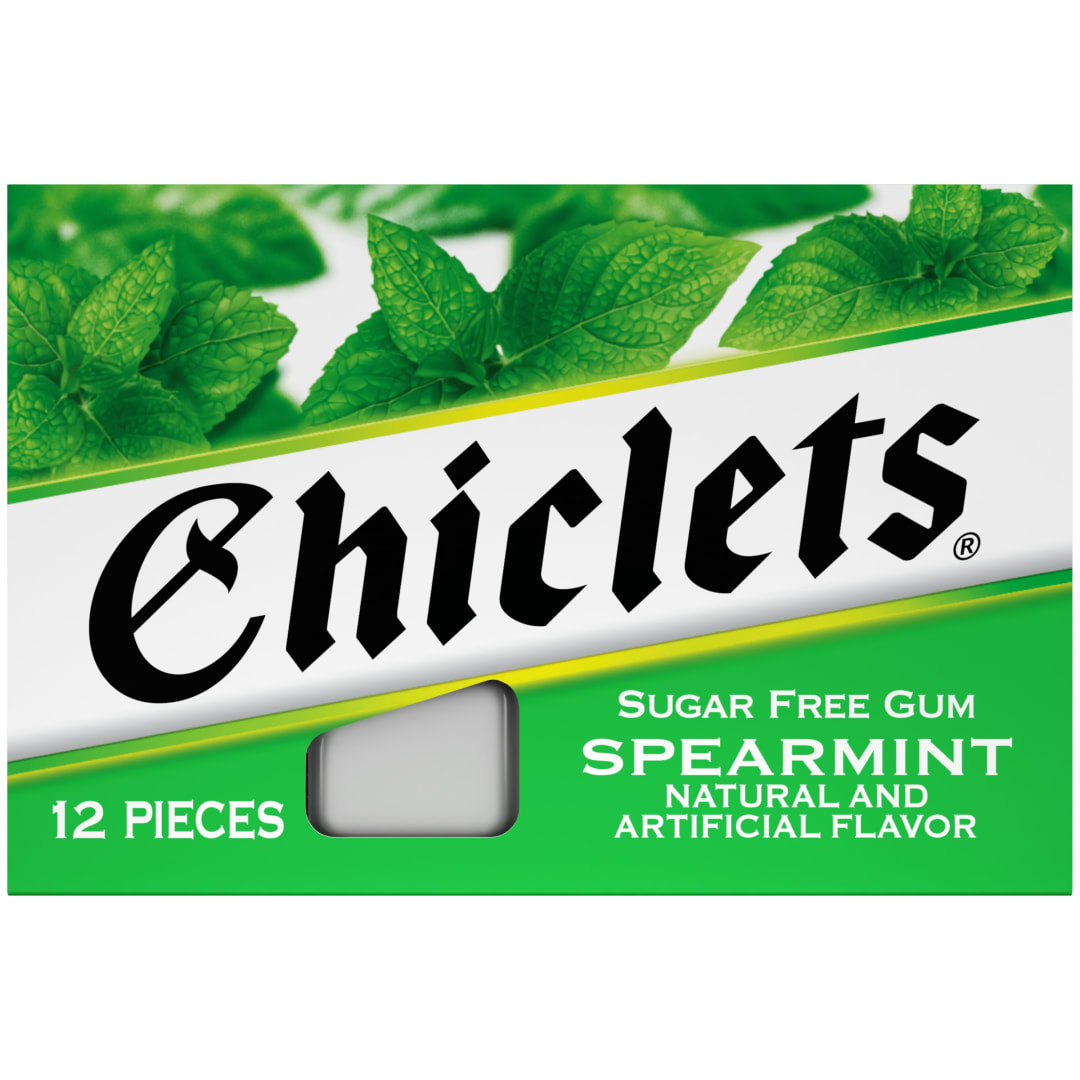 Chiclets Sugar Free Chewing Gum Spearmint 12 pc Single