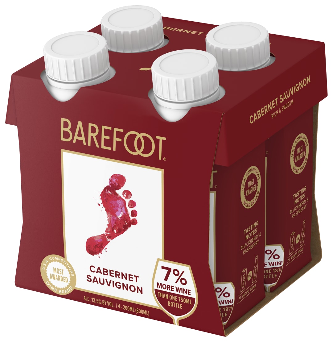 Barefoot Cellars Cabernet Sauvignon Red Wine Tetra 200ml 4pk