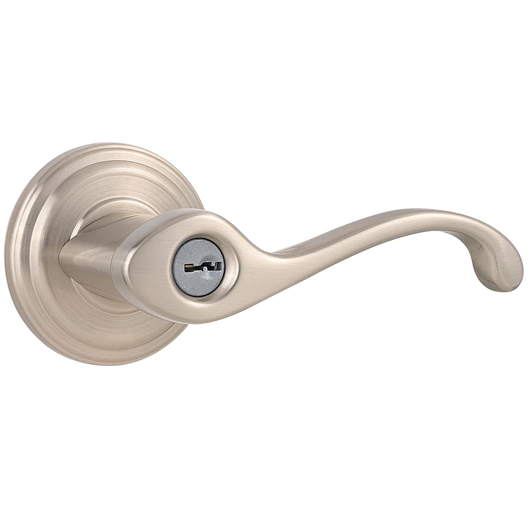 Commonwealth Keyed Entry Lever in Satin Nickel