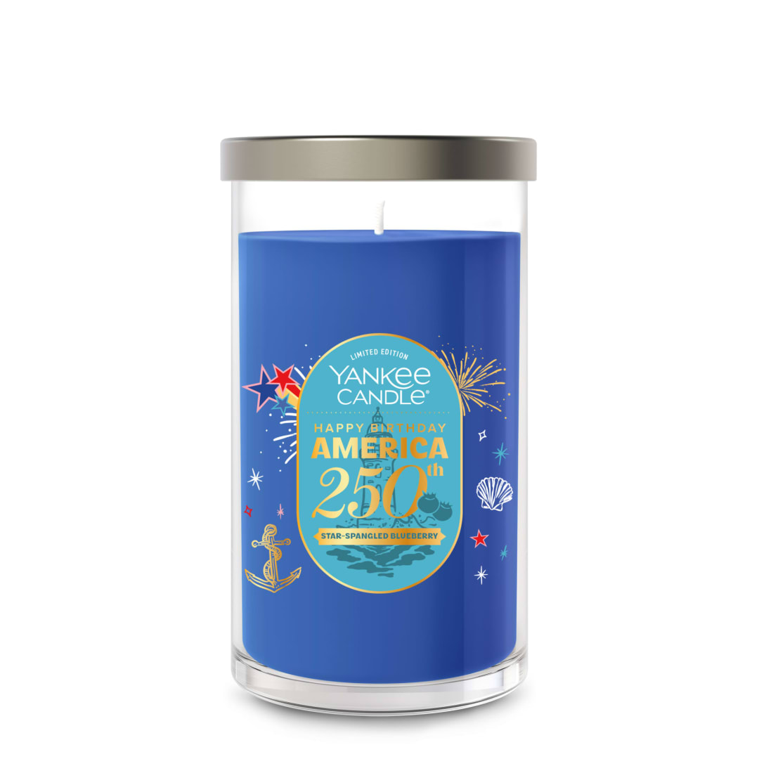 Yankee Candle Star-Spangled Blueberry Medium Pillar Candle