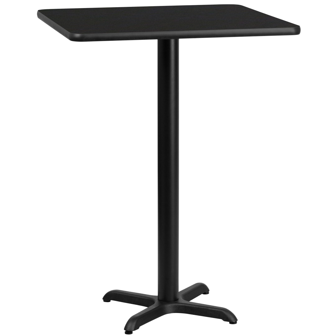 Stiles 30'' Square Black Laminate Table Top with 22'' x 22'' Bar Height Table Base