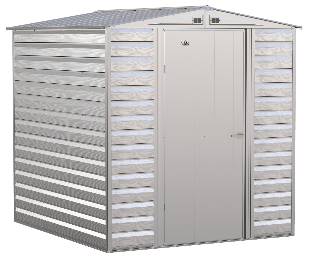 Arrow Select 6 x 7 x 7 ft Flute Grey Steel Storage Shed
