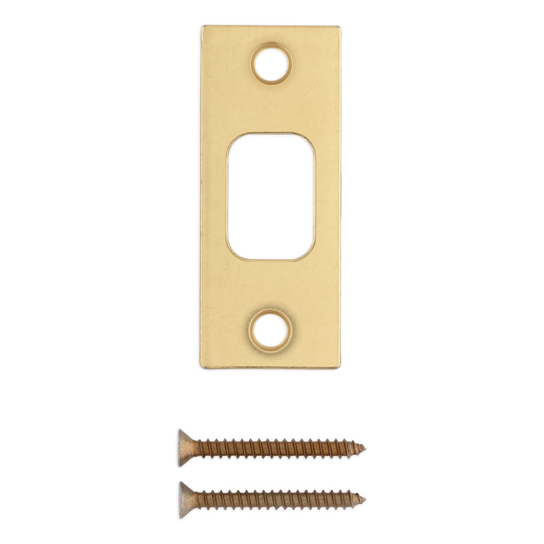 Deadbolt Square Corner Strike, 1-1/8" x 2-3/4" for Polished Brass Finish