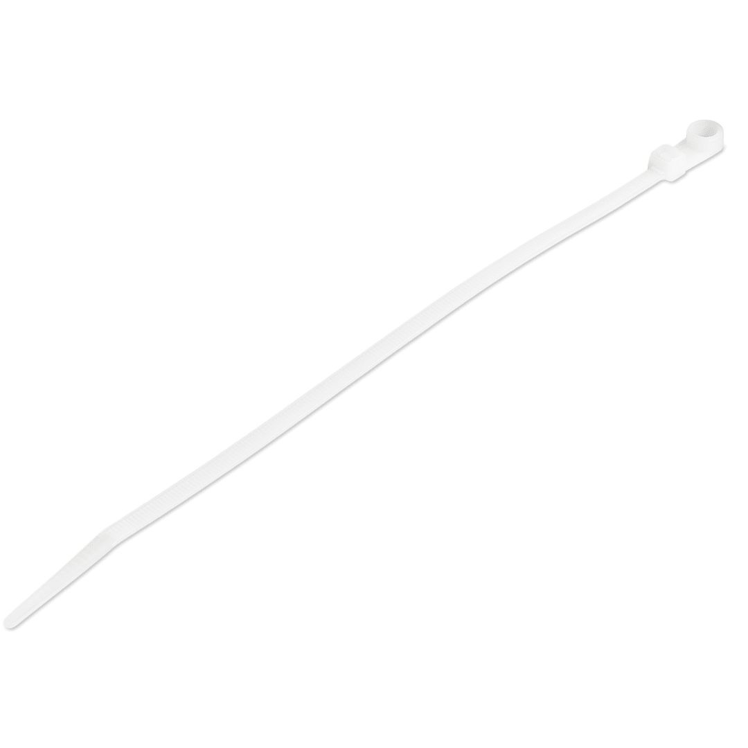 100 Pack of Plastic Zip Ties With Screw Hole 9
