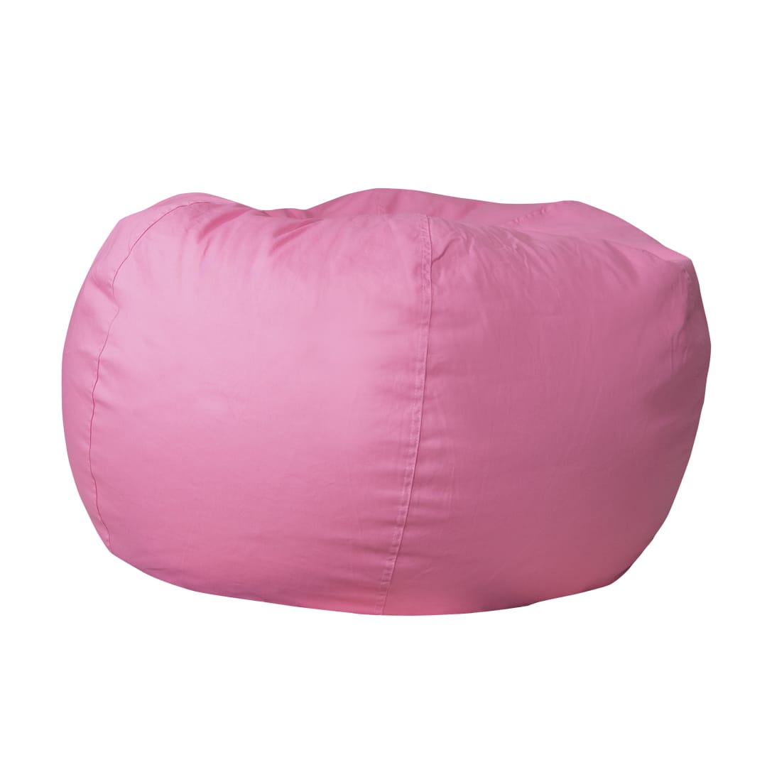 Duncan Oversized Solid Light Pink Refillable Bean Bag Chair for All Ages