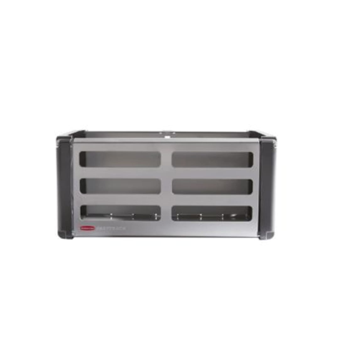 Rubbermaid Garage FastTrack Rail Access Storage Bin, Satin Nickel