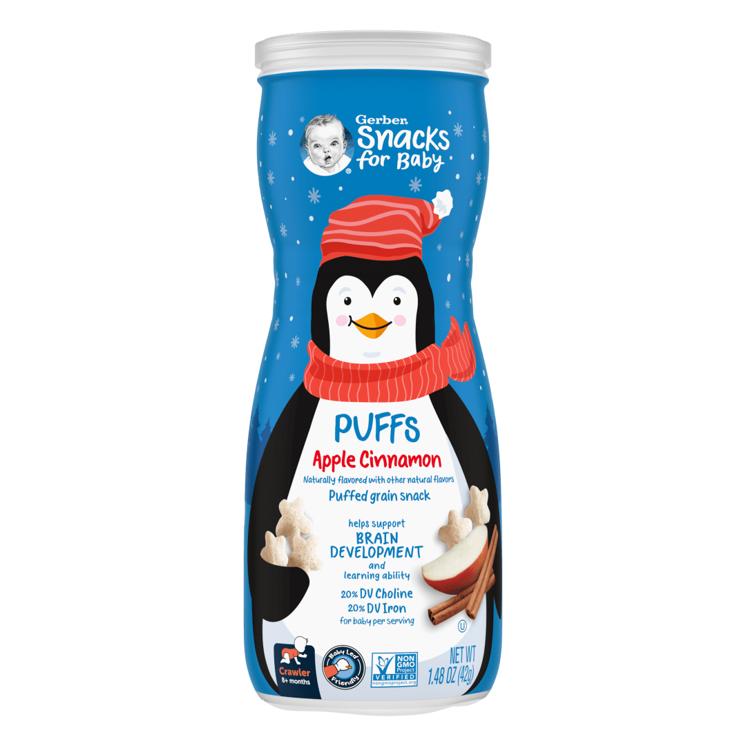 Gerber Baby Snacks, Grain & Grow Puffs, Apple Cinnamon, 1.48 Oz ​