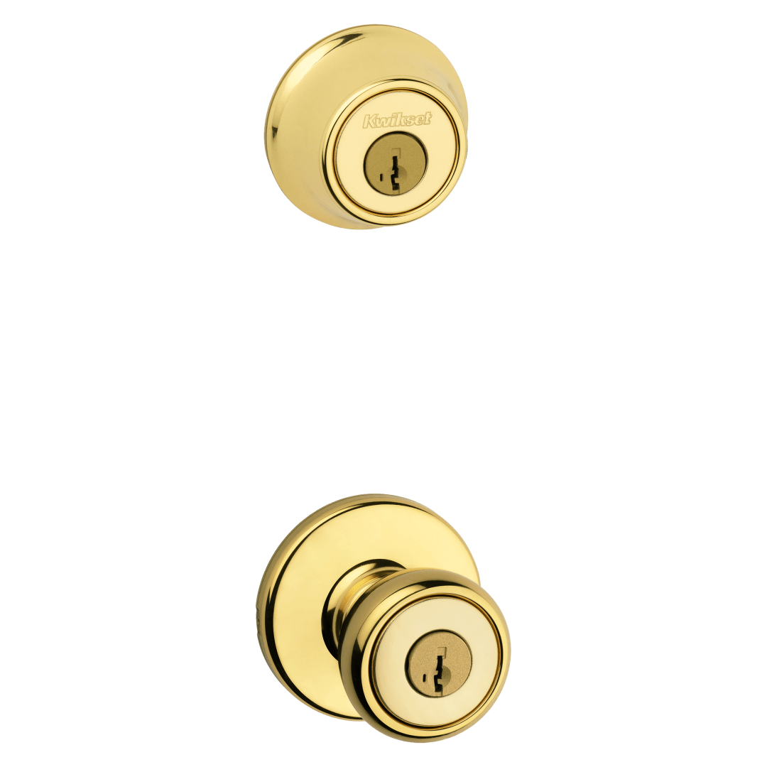 Tylo Doorknob Combo Pack in Polished Brass featuring SmartKey Security