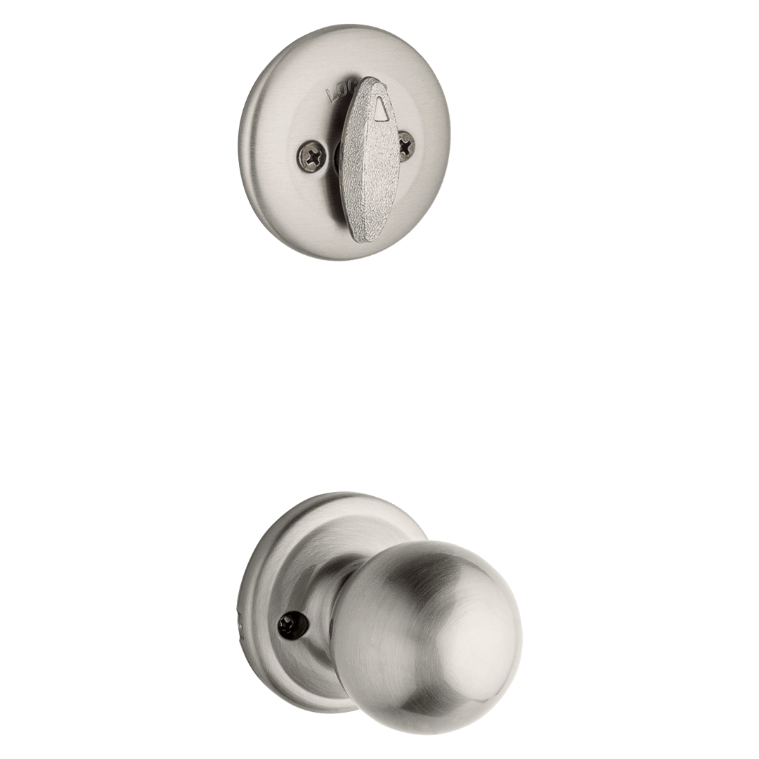 604 Single Cylinder Interior Pack w/Circa Knob for Kwikset Series Handlesets in Satin Nickel