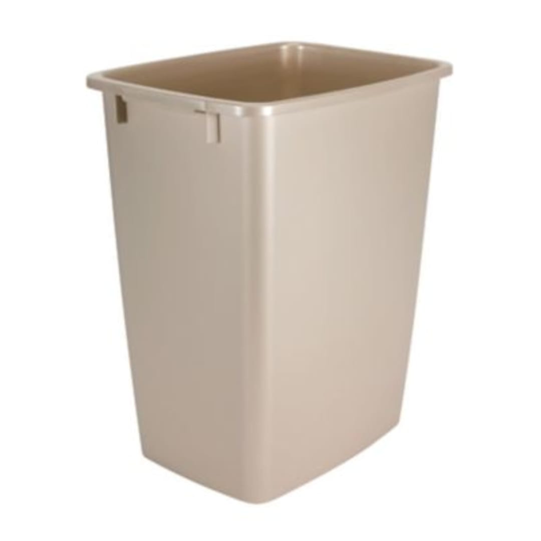 Rubbermaid Small Trash 9-Gallons Beige Plastic Garbage Can/Wastebasket for Kitchen/Bathroom fits Under-Sink/Desk/Countertop/Cabinet 21-quart Bisque