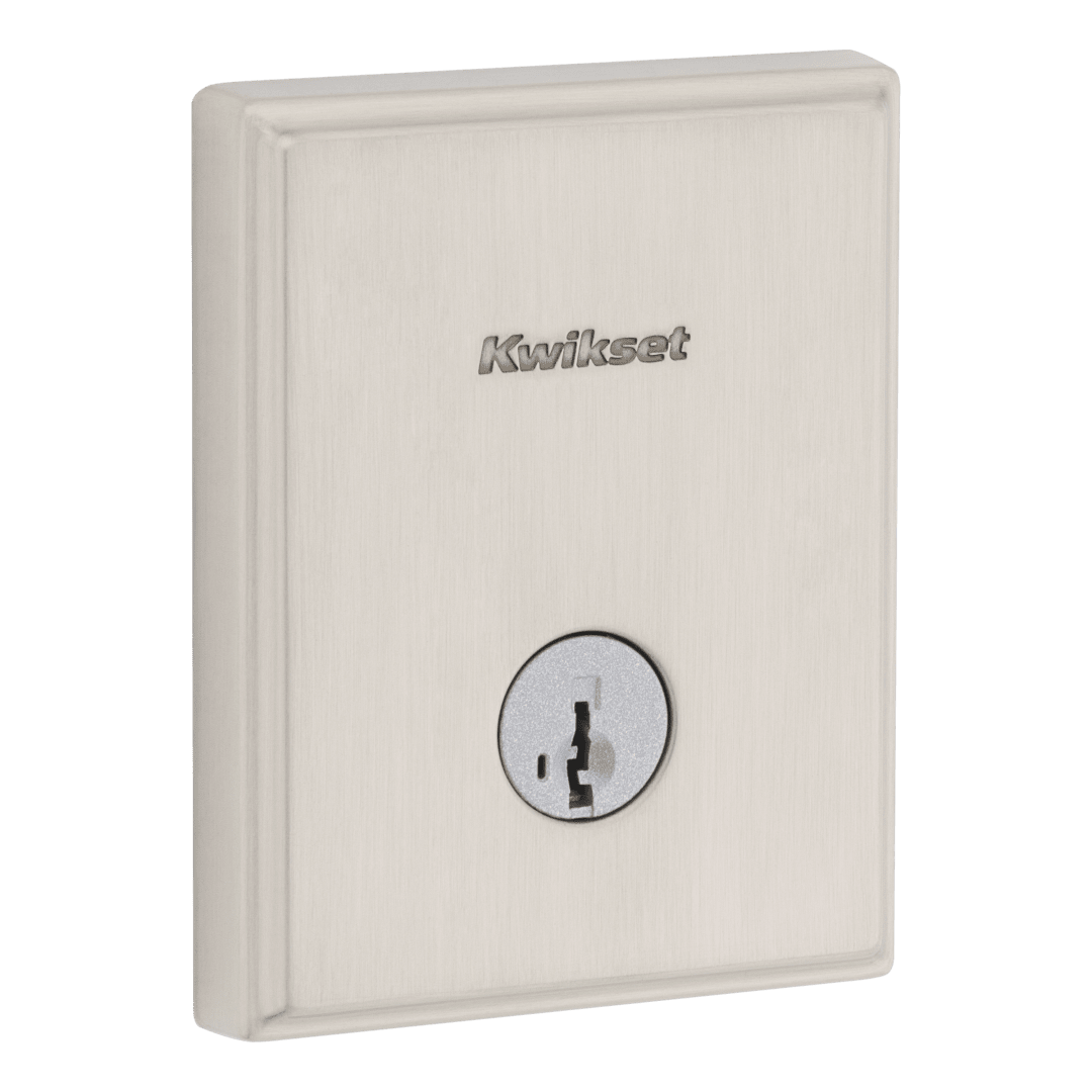 258 Crosstown Rectangle Keyed One Side Low Profile Deadbolt featuring SmartKey Security™ in Satin Nickel