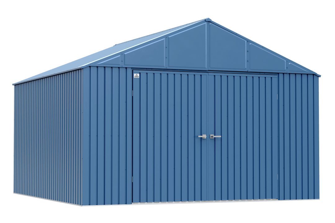 Arrow Elite Steel Storage Shed, 12x12, Blue Grey