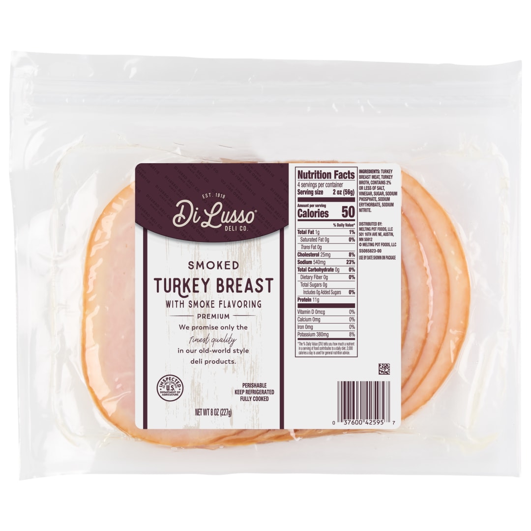 DILUSSO Sliced Smoked Turkey Vacuum Pack 8oz