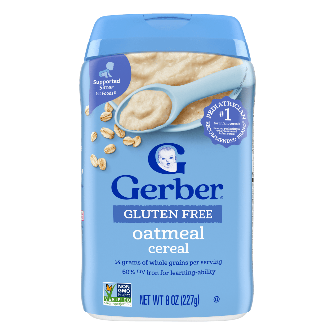 Gerber Gluten Free Oatmeal Cereal, Baby Cereal Stage 1, Whole Grains, Infant Cereal