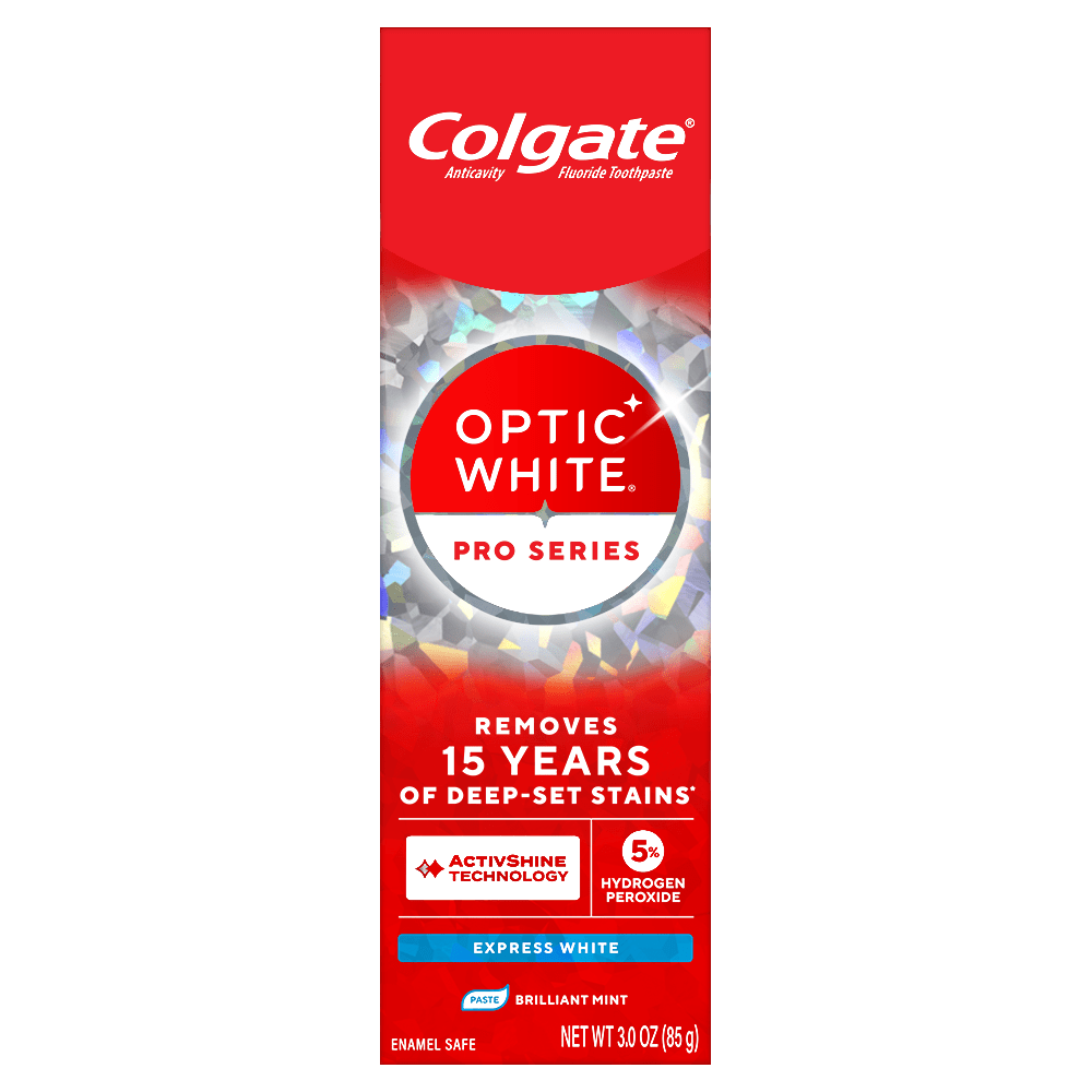 Colgate Optic White Pro Series Express White Toothpaste with 5% Hydrogen Peroxide and ActivShine, 3.0 OZ