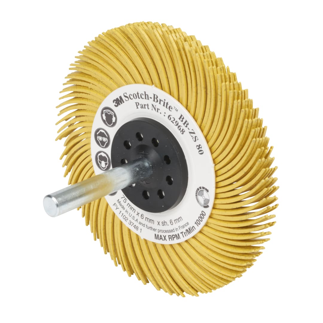 3M Scotch-Brite™ Shaft Mounted Bristle Disc BB-ZS BB-ZS SM RADIAL BRISTLE DISCS 76 MM P80