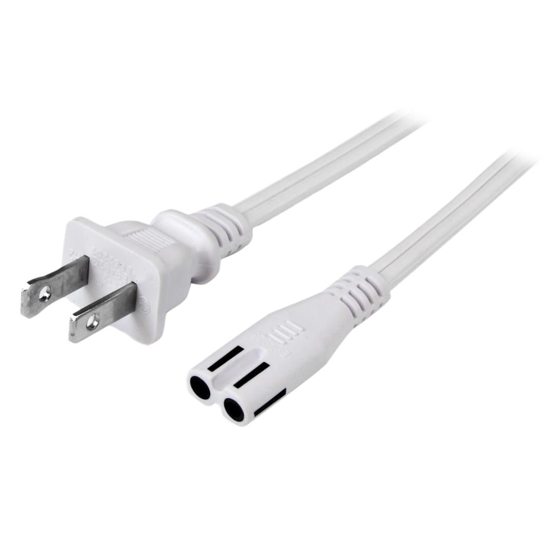 6 ft NEMA 1-15P to C7 2-Slot Laptop Power Cord