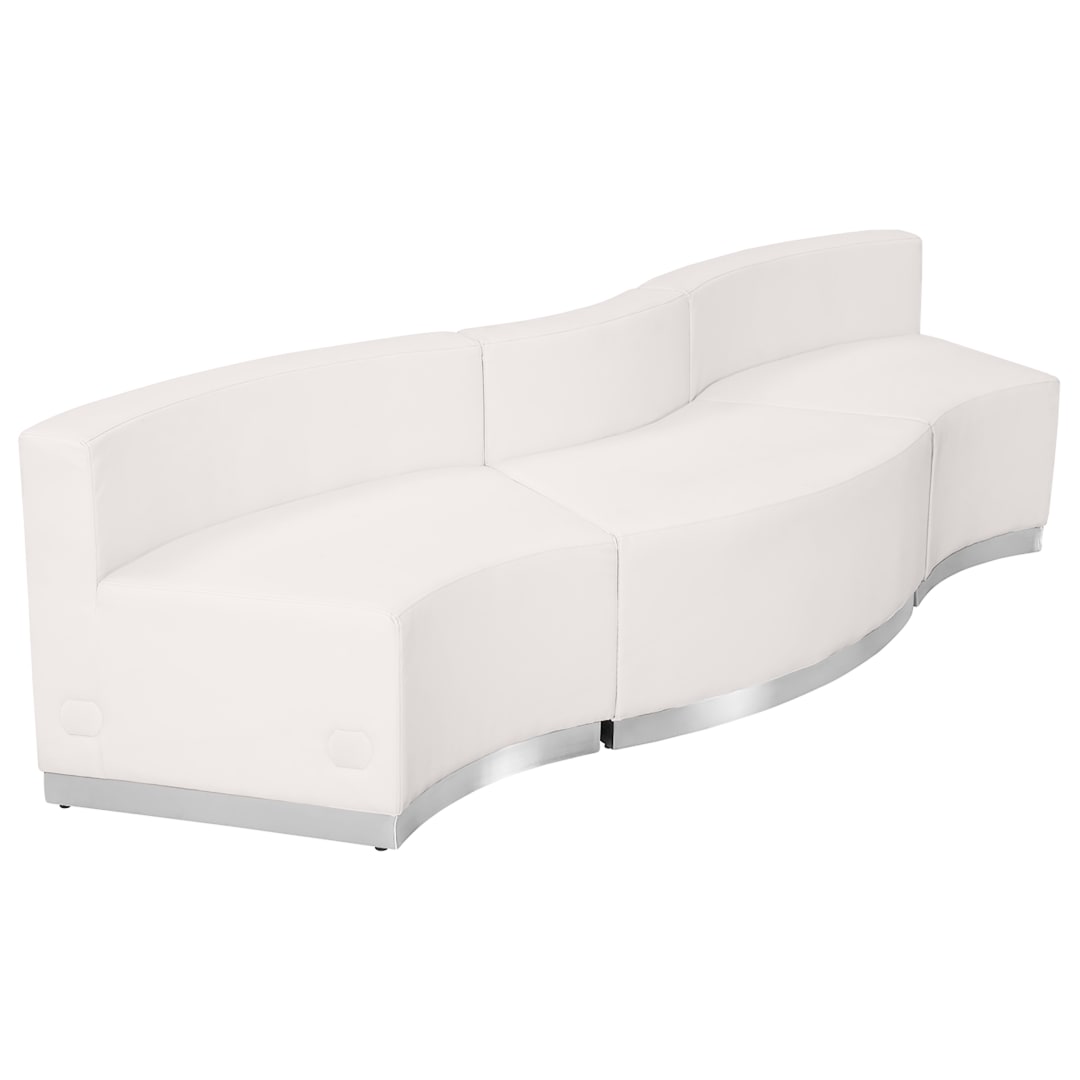 HERCULES Alon Series Melrose White LeatherSoft Reception Configuration, 3 Pieces