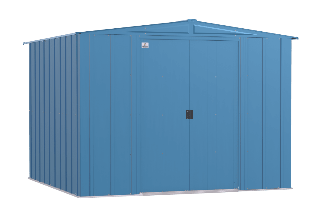 Classic Steel Storage Shed, 8X8, Blue Grey