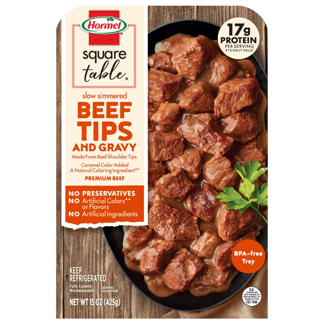 HORMEL SQUARE TABLE Slow Simmered Beef Tips and Gravy
