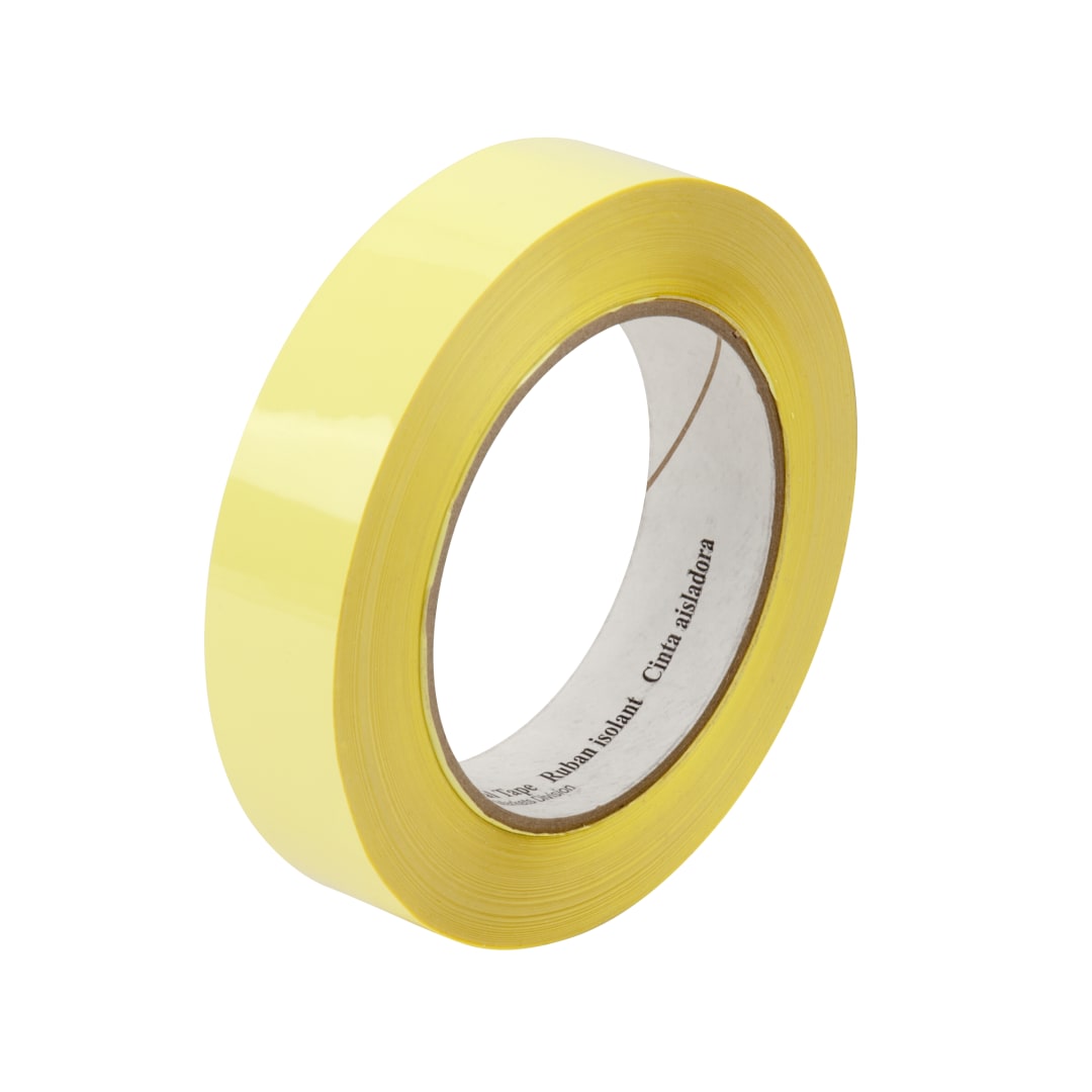 3M™ Polyester Film Electrical Tape 1318-1,  LO1, Yellow,  1219 mm x 66 m, 1 Roll / Case