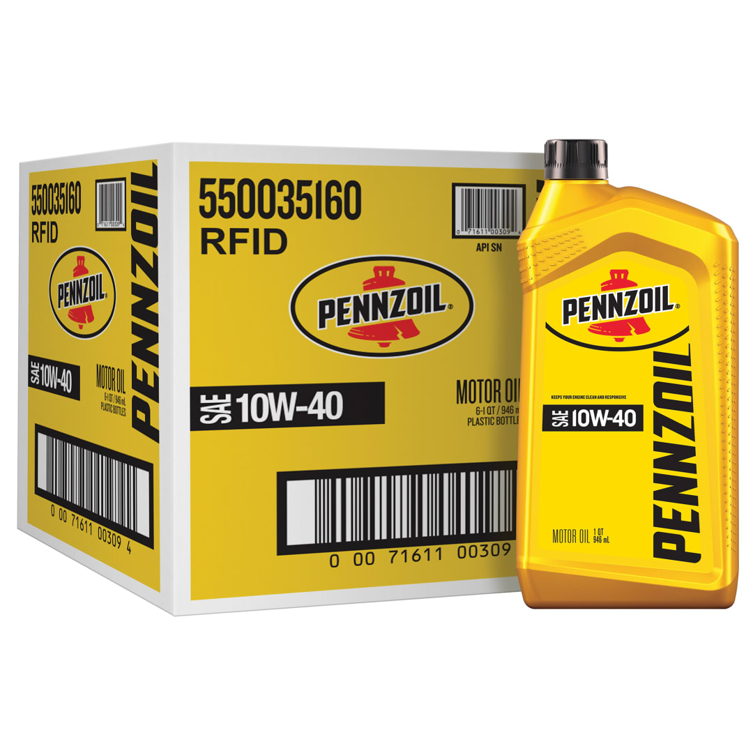 Pennzoil 10W-40 Motor Oil, 1 Quart (6 Pack)
