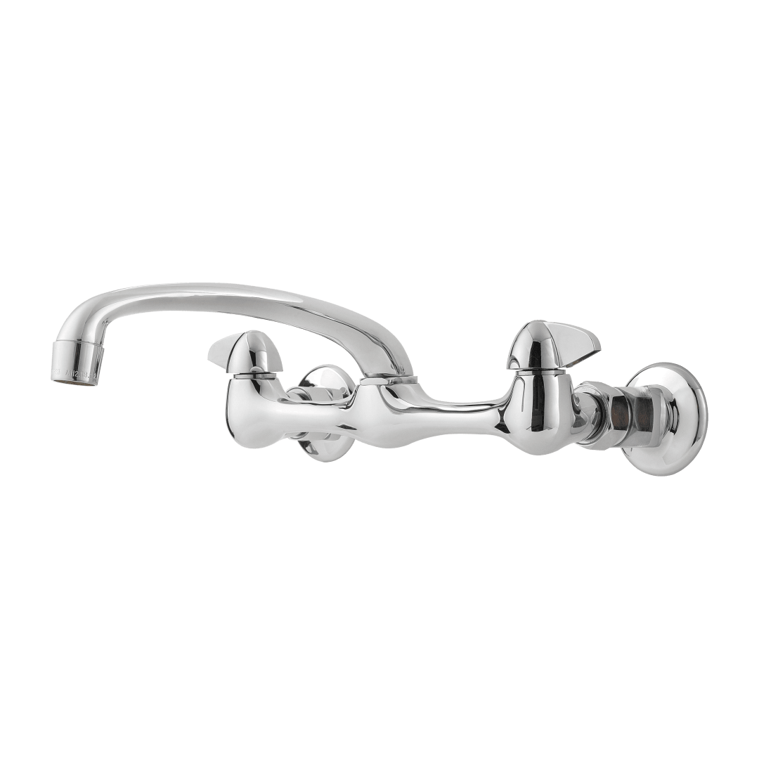 Pfirst Series 2-Handle Wallmount Kitchen Faucet in Polished Chrome