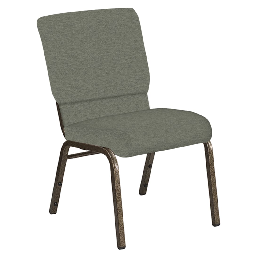 Embroidered 18.5''W Church Chair in Ravine Thyme Fabric - Gold Vein Frame