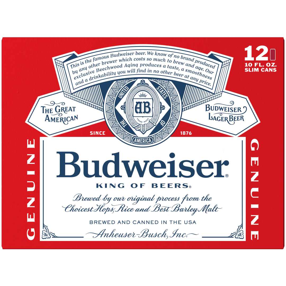 Budweiser American Lager Beer 12 Pack, 10 fl oz Cans