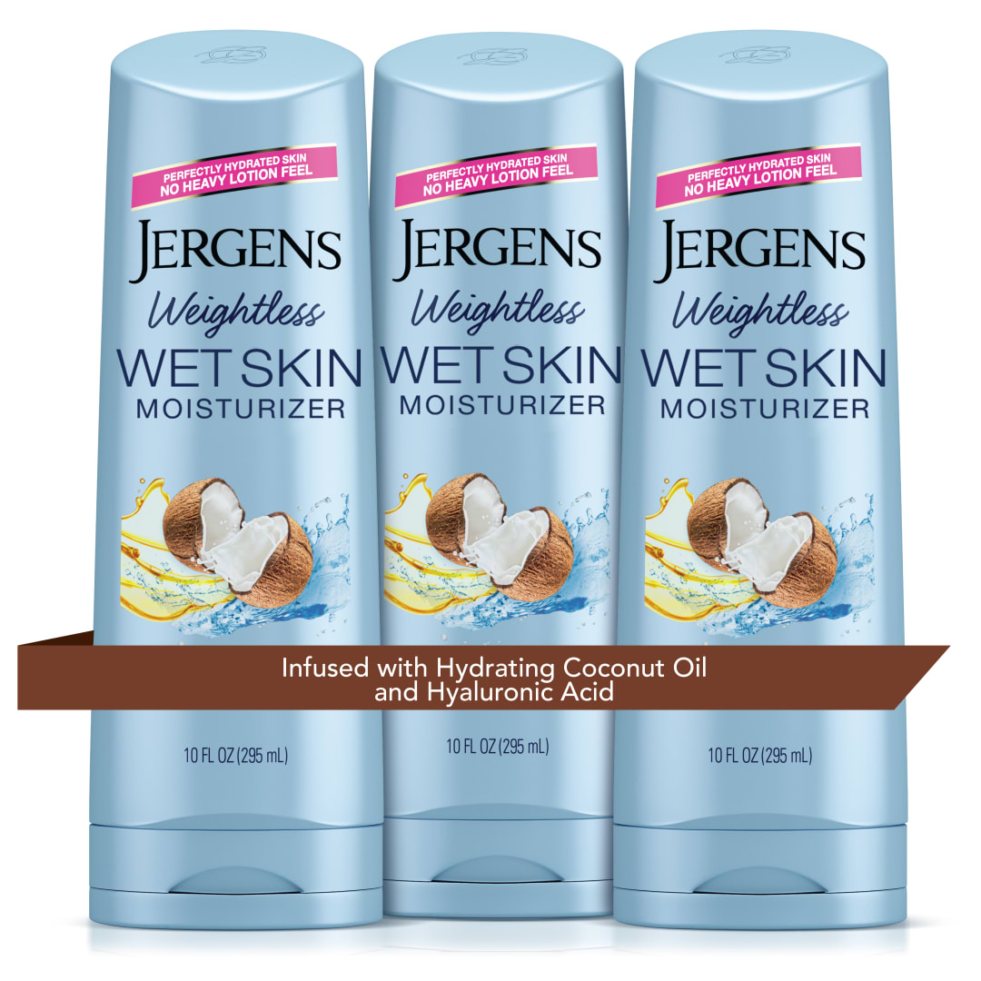 Jergens In Shower Lotion For Dry Skin, Wet Skin Moisturizer, 10 oz, 3 Pack