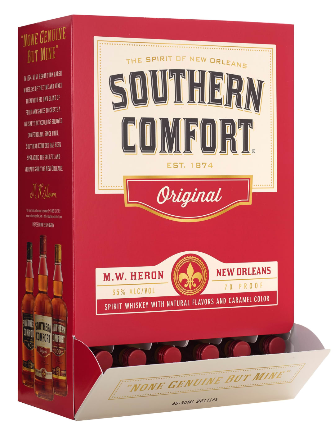 Southern Comfort Whiskey 2-60 Pack Dispenser 50ml 70 Proof