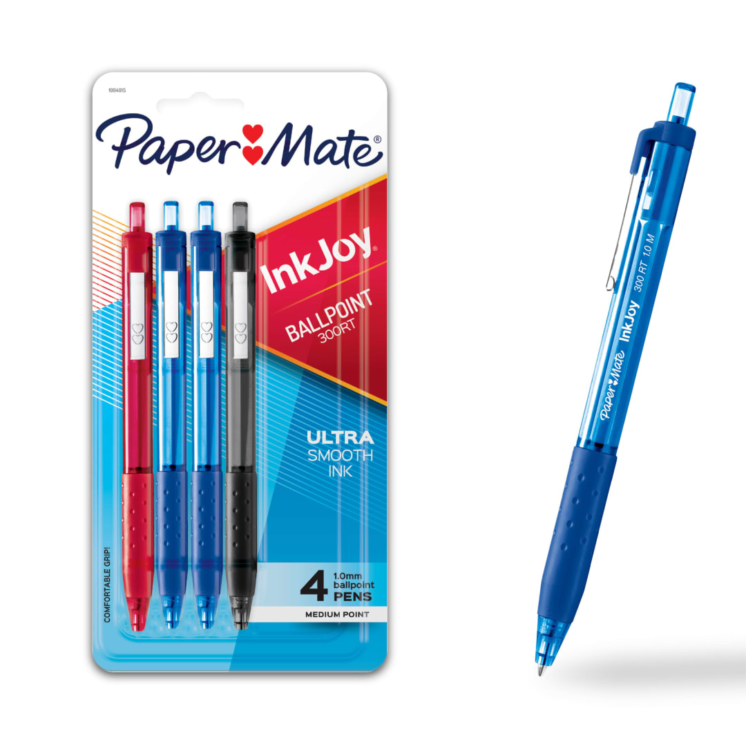Paper Mate® InkJoy® 300RT Retractable Ballpoint Pens, Medium Point, Assorted, 8 Pack