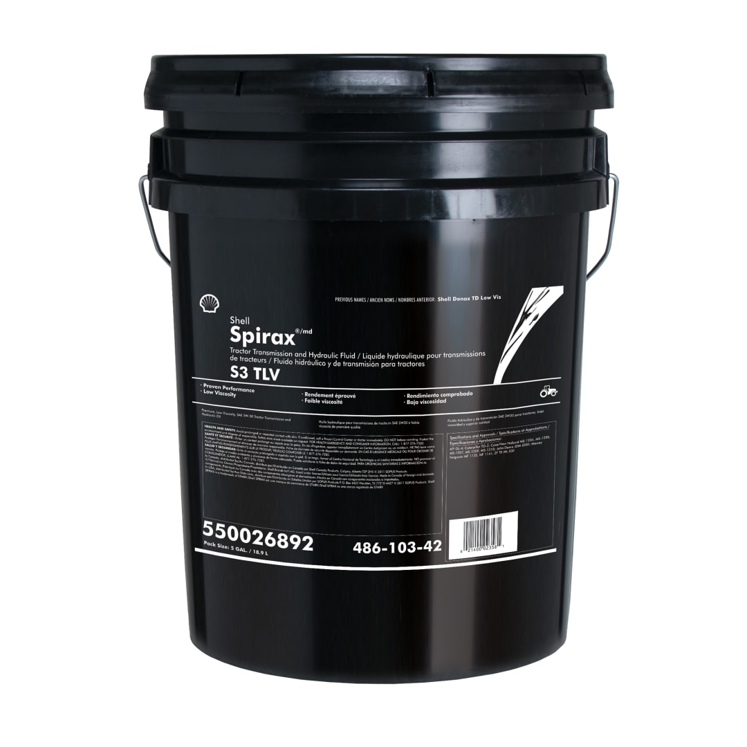 Shell Spirax S3 TLV Tractor Transmission and Hydraulic Oil, 18.9 Litre Pail