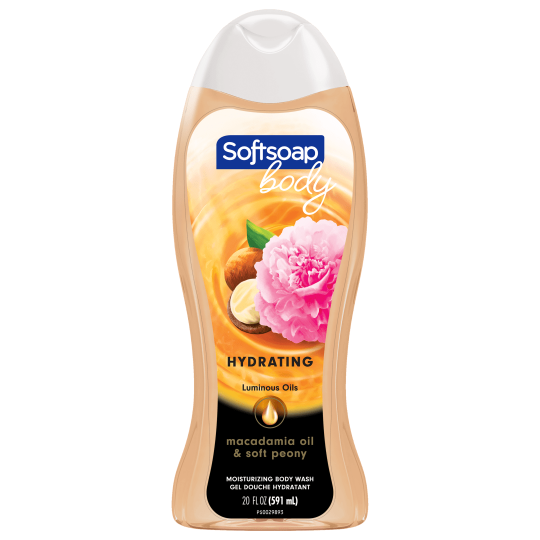 Softsoap Moisturizing Body Wash, Luminous Oils Macadamia Oil & Peony - 20 Fluid Ounce (4 Pack)