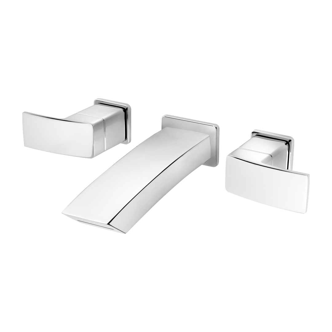 Kenzo 2-Handle 8" Wallmount Bathroom Faucet in Polished Chrome